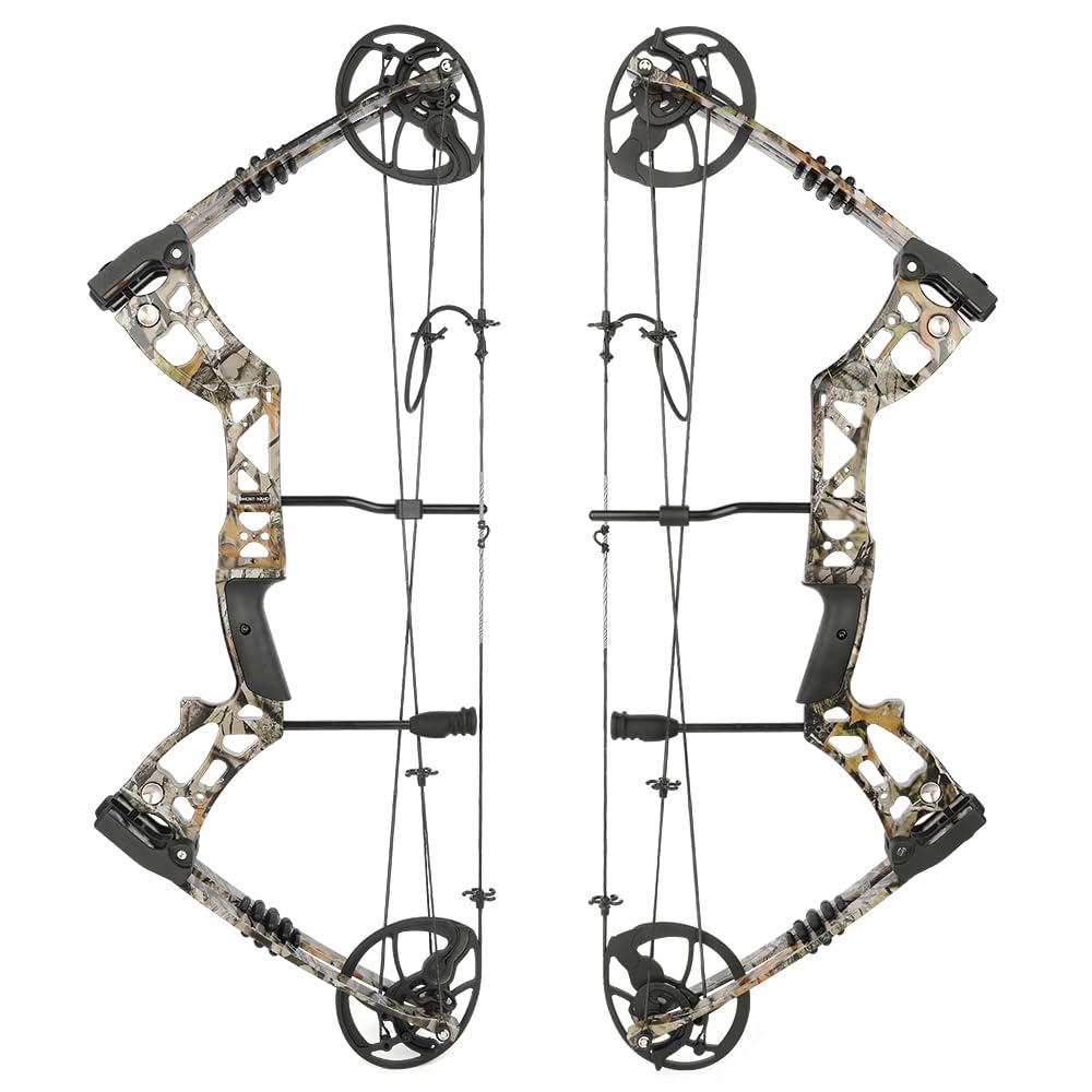 surwolf Archery Hunting Compound Bow Kit RTH 30-70 LBS Draw Length 23.5"-31", IBO 325FPS, Target Shooting Bow with Accessories for Bowfishing Archery Hunting (Camo Kit PRO)