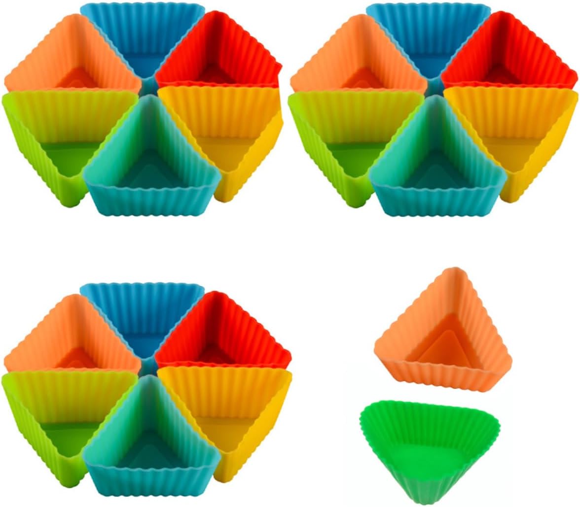 20pcs Triangle Muffin Cup Cupcake Liners, Silicone Cake Molds for Baking Mini Triangle Molds