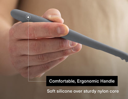 Misen Silicone Slotted Spoon - Dishwasher Safe, Professional-Grade Perforated Spoon - Comfortable Grip, Nonstick Safe, Heat Safe - Perfect for Stirring & Serving - Gray