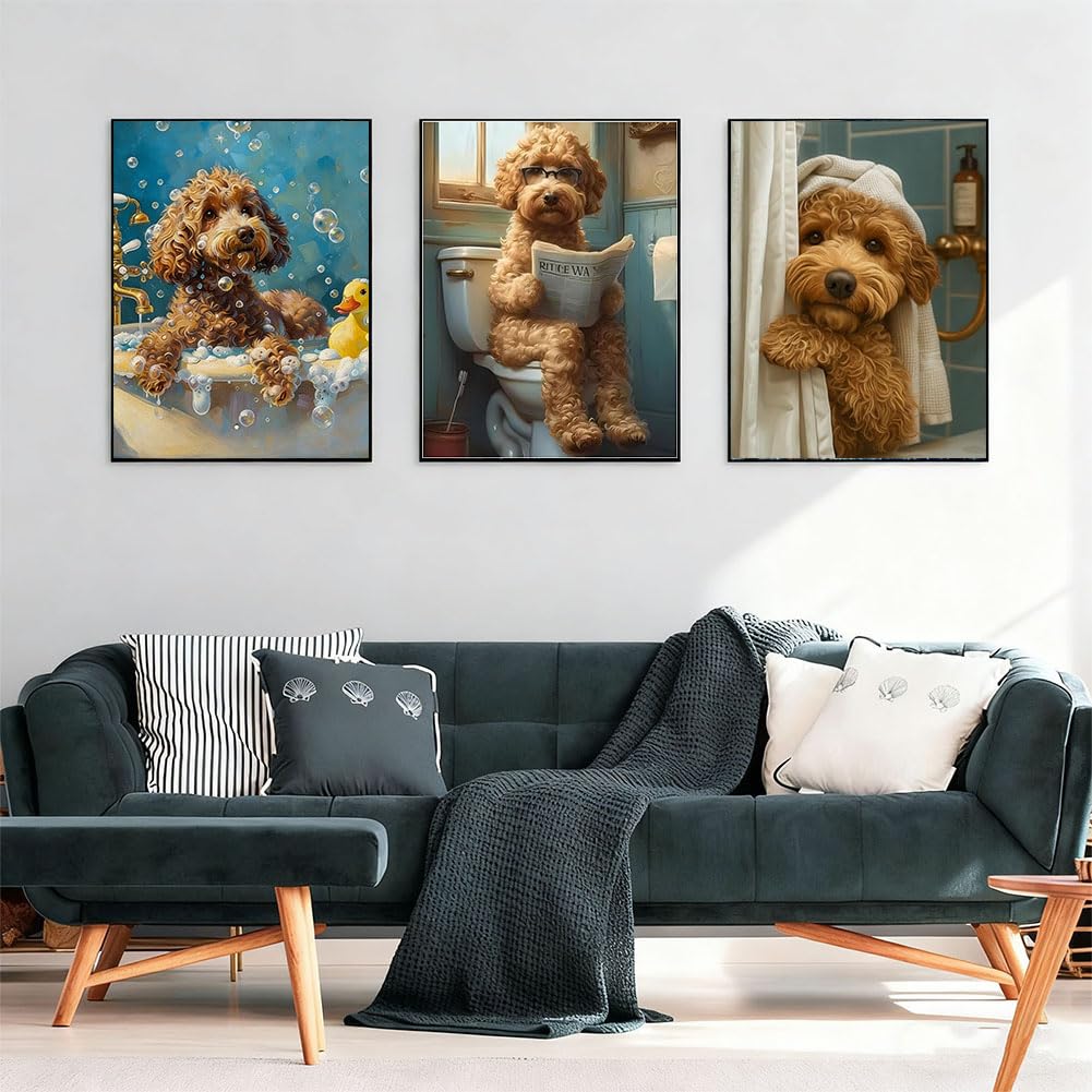 Arttoplus 3 Pack Diamond Art Kits for Adults Beginner-Dog 5D Diamond Painting Kits for Adults,DIY Full Drill Diamonds Gem Art Kits for Gift and Home Decoration(12x16 inch)