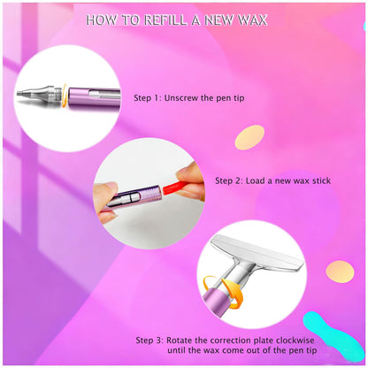 benote Diamond Art Painting Pen Refillable Wax Pen for Diamond Art Kit Accessories Self-Stick Drill Pens with Metal Correction Plate for 5D Craft DIY Nail - B18