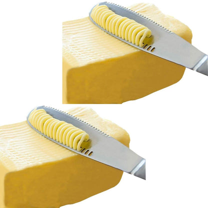 Simple preading Stainless Steel Butter Spreader, Butter Knife - 3 in 1 Kitchen Gadgets (2 Set)