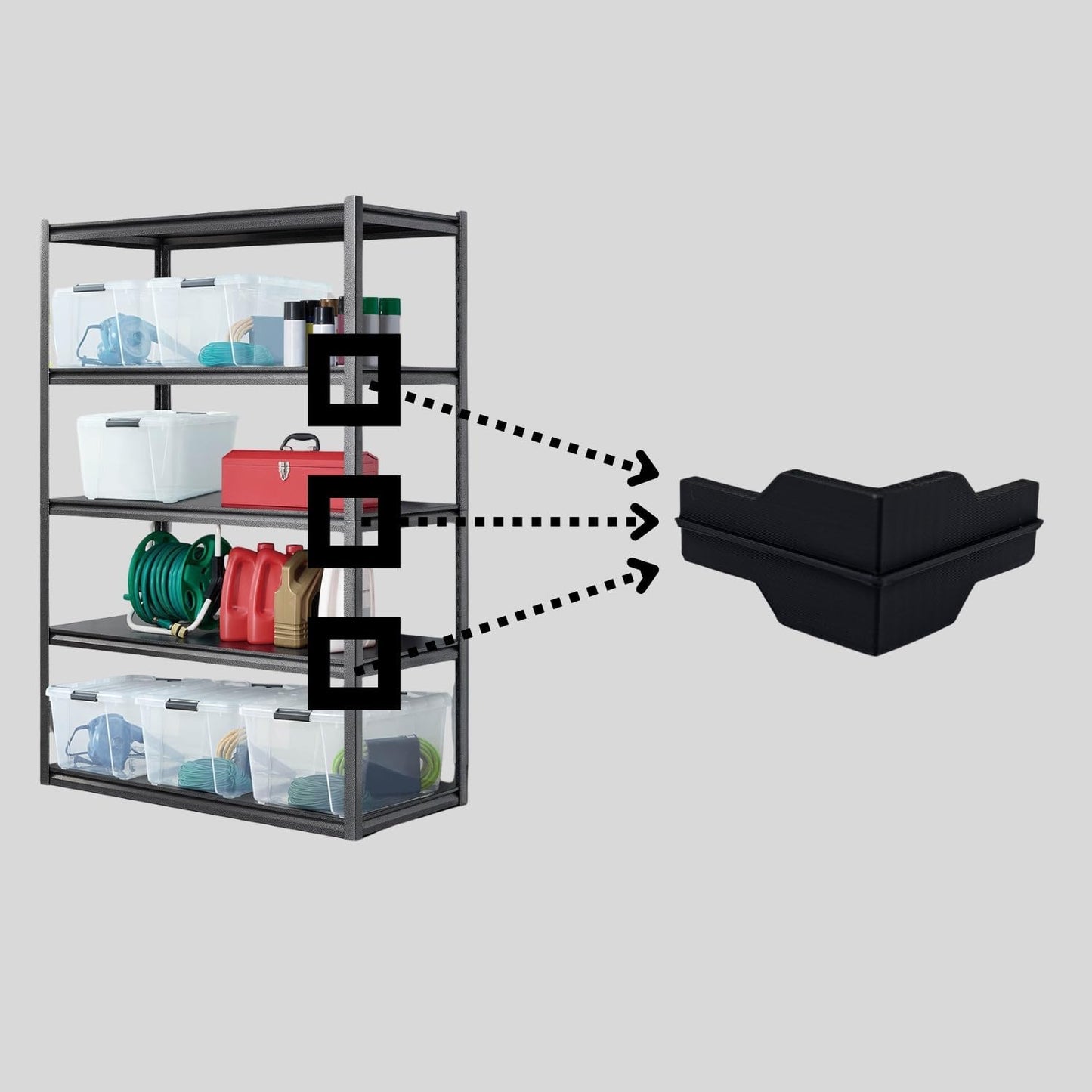 Whalen Post Insert Corner Connector for Shelving Costco (8 Units) in Black