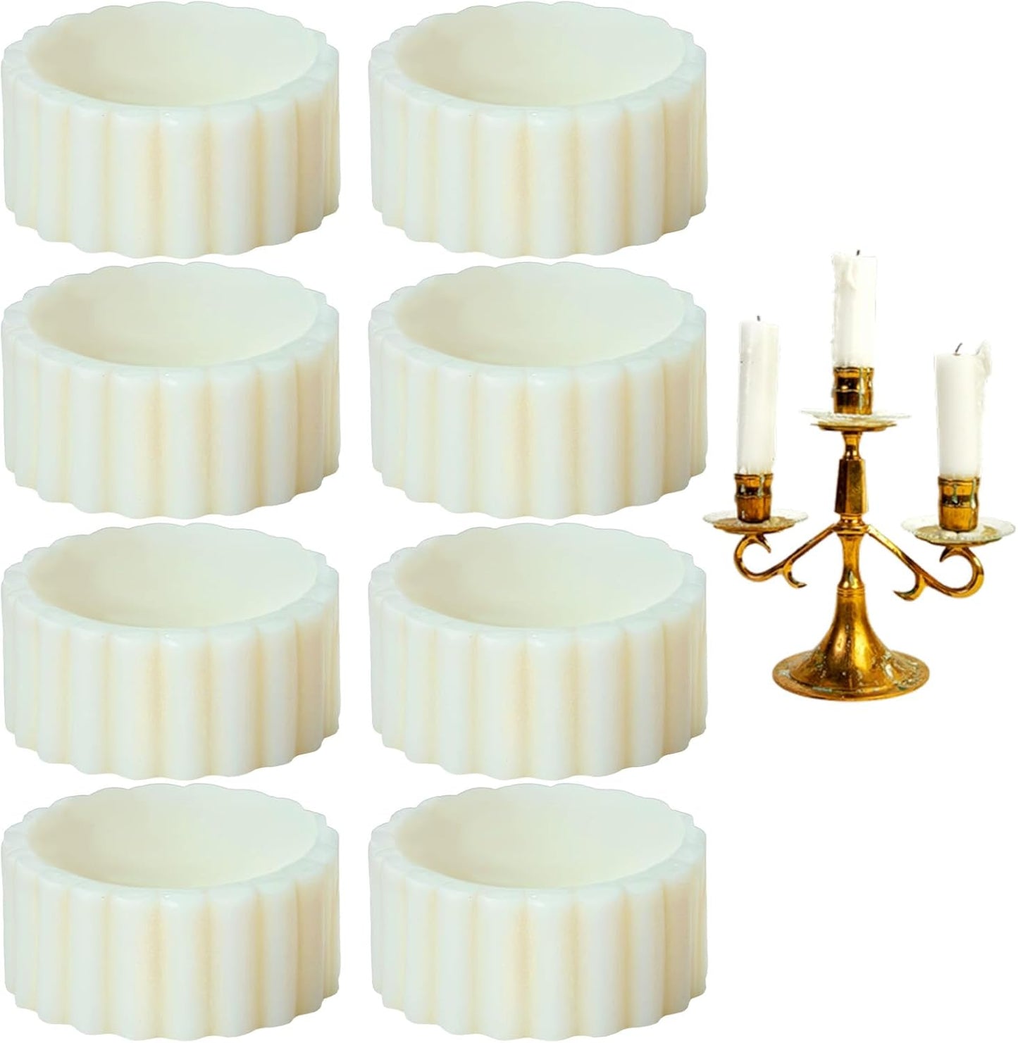 Skiennix Silicone Taper Candle Holders - 8PCS Rubber Gripper Rings for Weddings & Home Decor