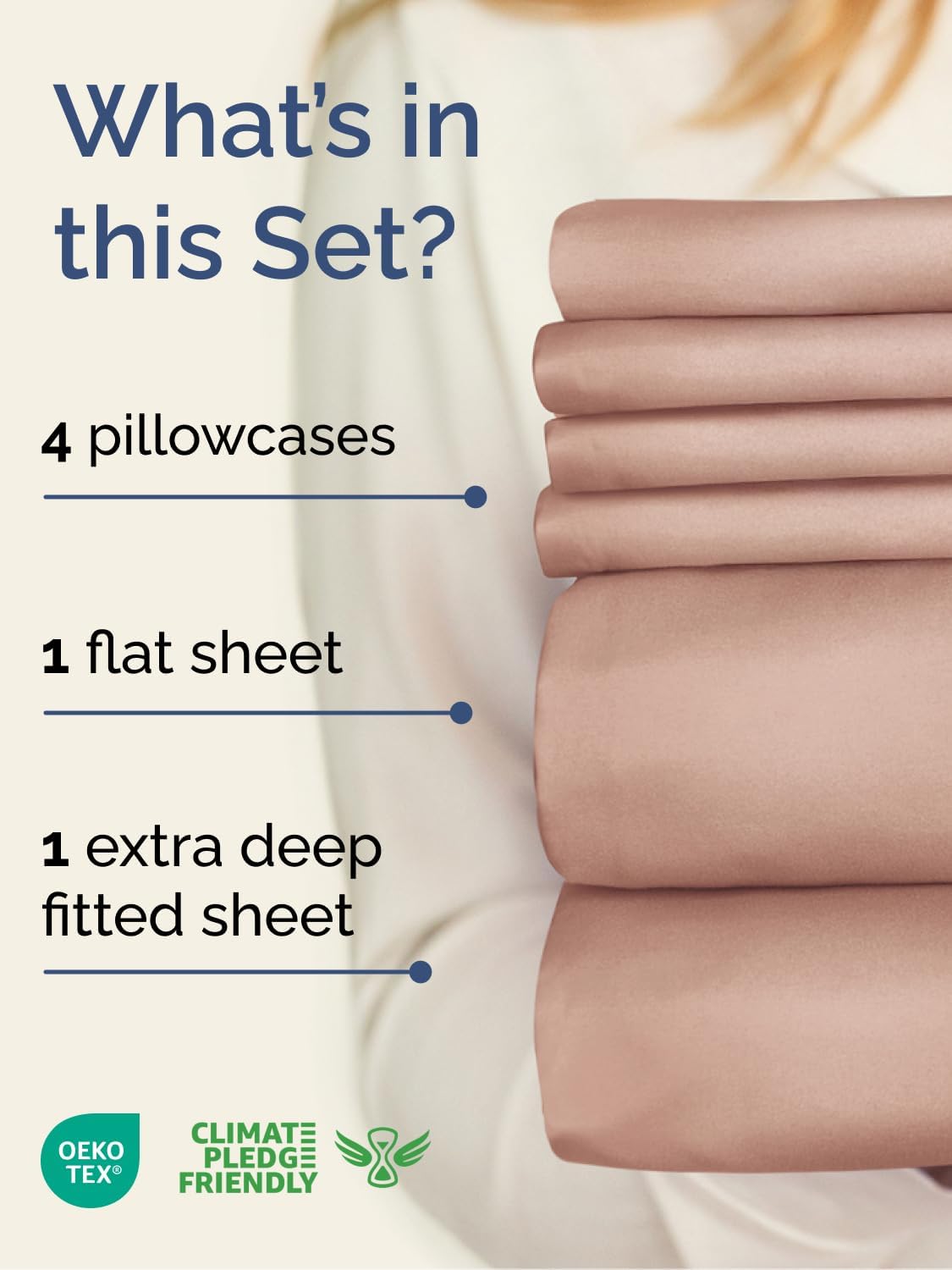 Skiennix Extra Deep Cal King Sheet Set - 6 Piece Breathable Cooling Bedding - Soft Wrinkle-Free Mauve
