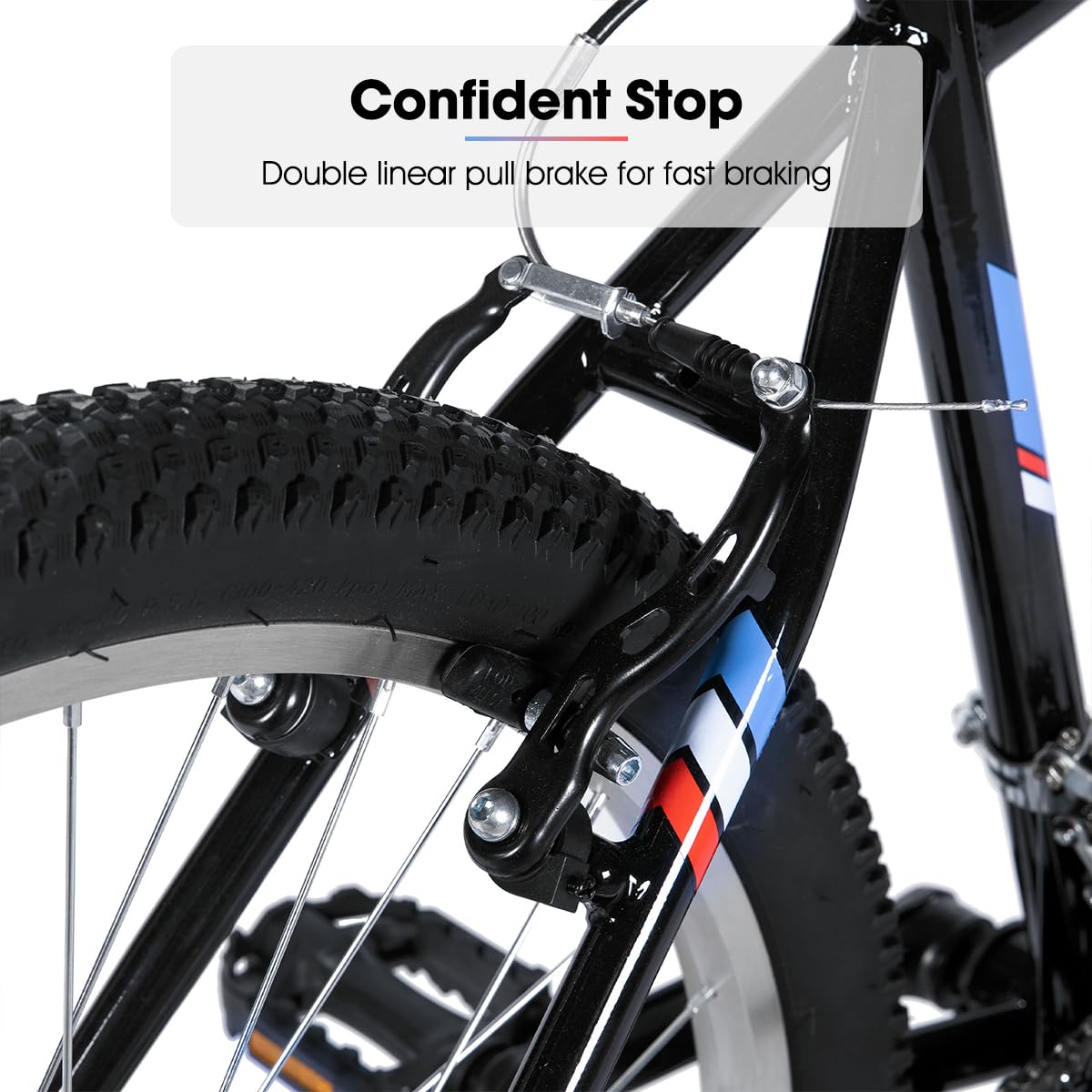HH HILAND 24 26 inch Mountain Bike for Men Women, 18 Speeds High-Carbon Steel Frame, Sport Cycling MTB Bicycle for Adult