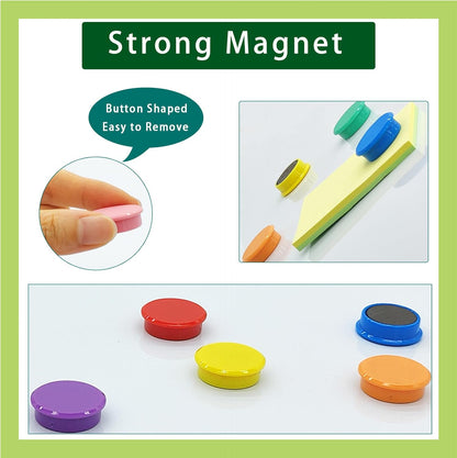 Fridge Magnet Strong Magnets, 50 Pack 10 Colors Heavy Duty Refrigerator Magnets for Whiteboard and Crafts