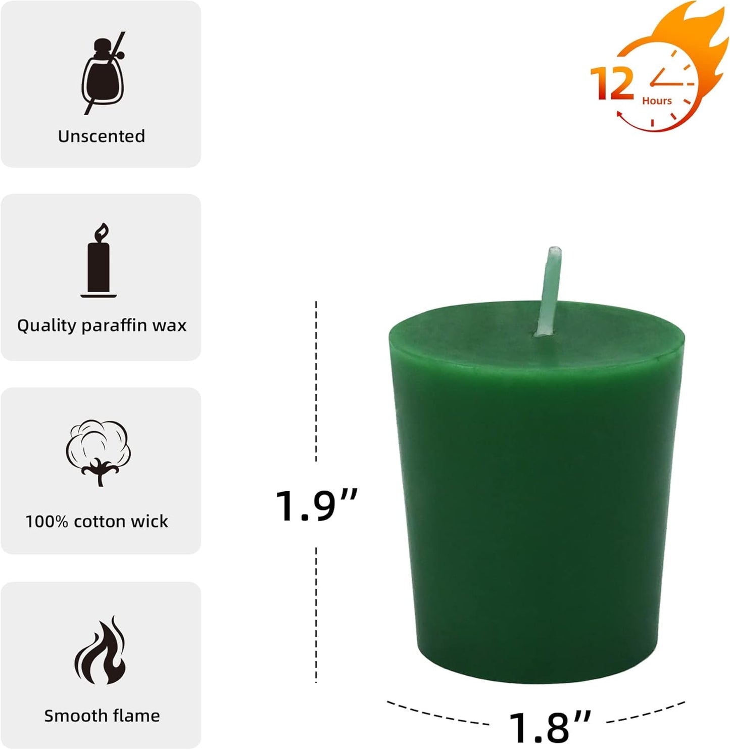 Zest Candle Votive Candles, 12-Piece, Hunter Green, Small, CVZ-012