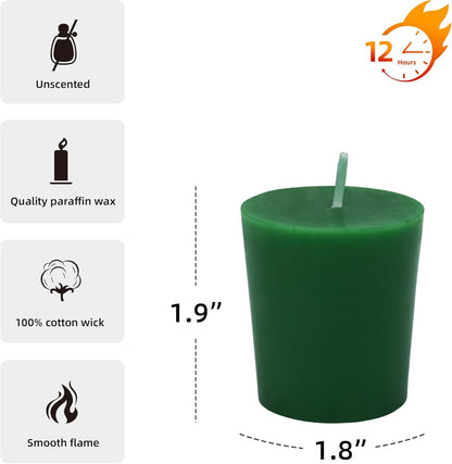 Zest Candle Votive Candles, 12-Piece, Hunter Green, Small, CVZ-012