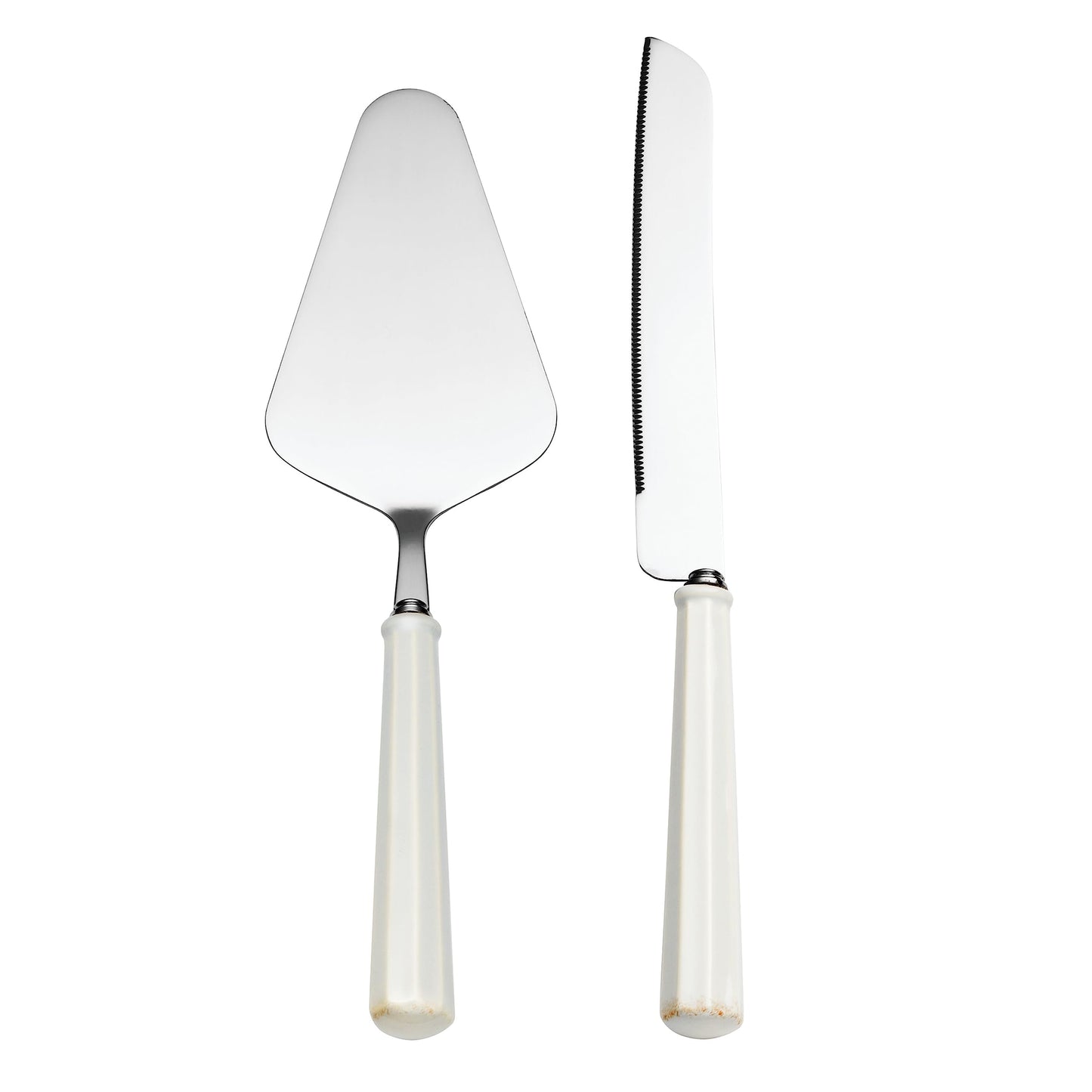 Lenox Silverware Serving Set, French Perle Scallop 2-Piece Dessert Set, Stainless Steel, Handwash Only, Cake Knife And Cake Server, Serving Utensils, Dessert Serveware, Home, Kitchen (Silver, 2 Piece)