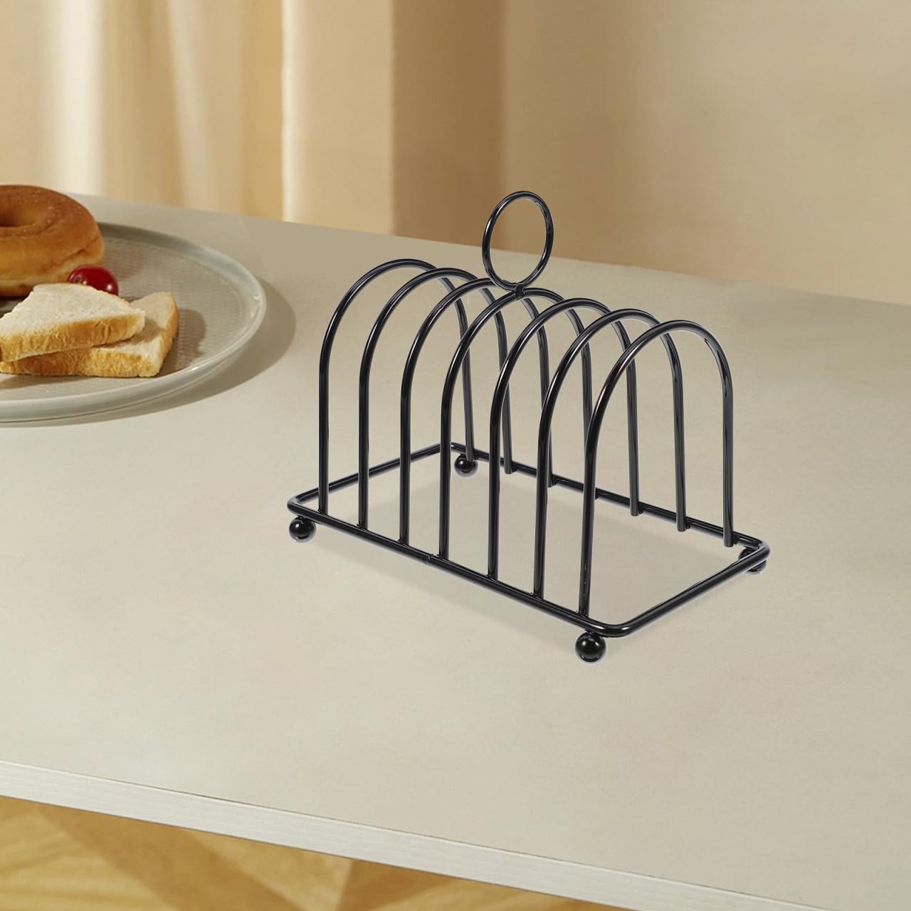 PartyKindom Stainless Steel Multifunctional Bread Rack Toast Holder Rack for Kitchen and Dining Room: Multi-Functional Toast for Sliced Bread and Book Storage Space-Saving