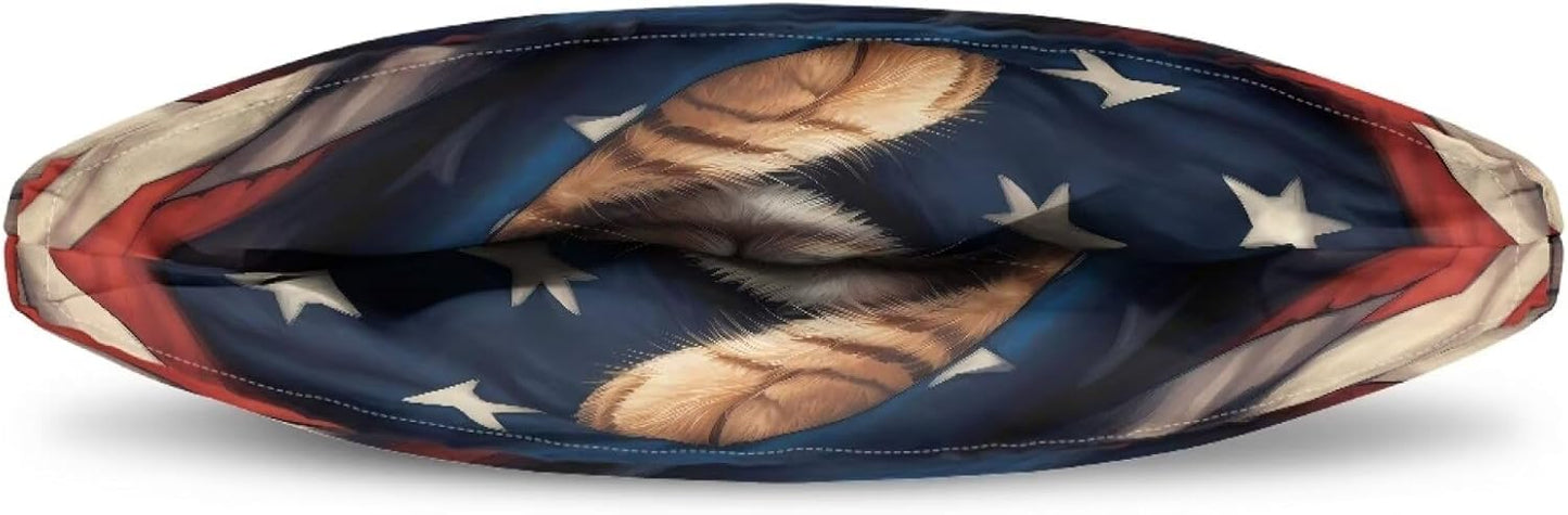 US Flag Sleeping Cat Tea Pot Cover, Tutolip Insulated Dust Proof Tea Kettle Cover for Kitchen Decoration