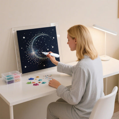 Cordless Electric Diamond Painting Pen Vacuum Diamond Art Pens No Wax Needed Diamond Painting Accessories Pen for DIY Art Beginners (White)