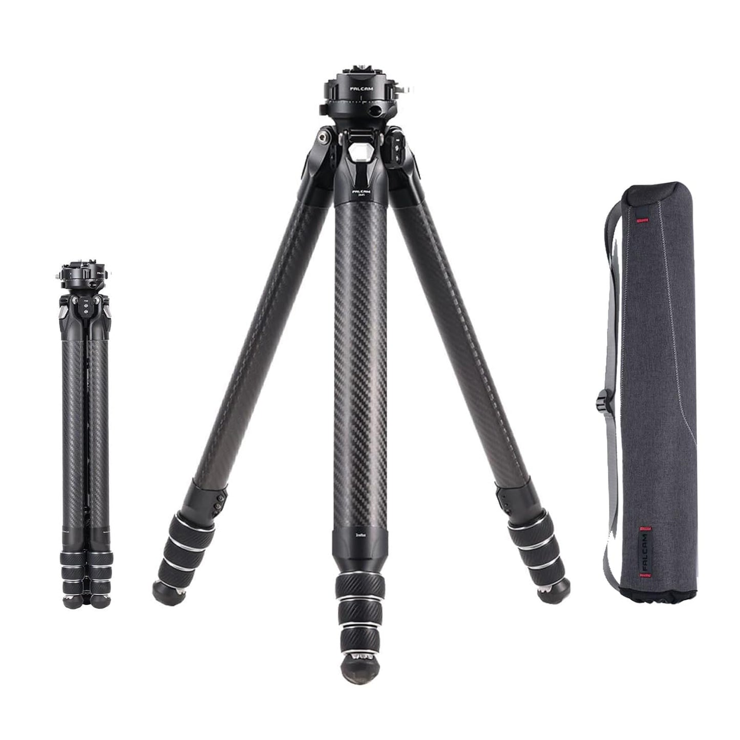 Falcam TreeRoot F38 Pro Carbon Fiber Tripod, 61" Quick Lock Travel Tripod with 360° Ball Head, 5kg Load, F22 Interfaces, 1/4" Screw, Carry Strap Holes for DSLR, Mirrorless, and Video Cameras