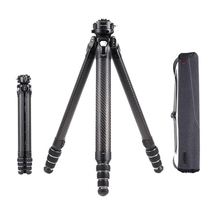 Falcam TreeRoot F38 Pro Carbon Fiber Tripod, 61" Quick Lock Travel Tripod with 360° Ball Head, 5kg Load, F22 Interfaces, 1/4" Screw, Carry Strap Holes for DSLR, Mirrorless, and Video Cameras