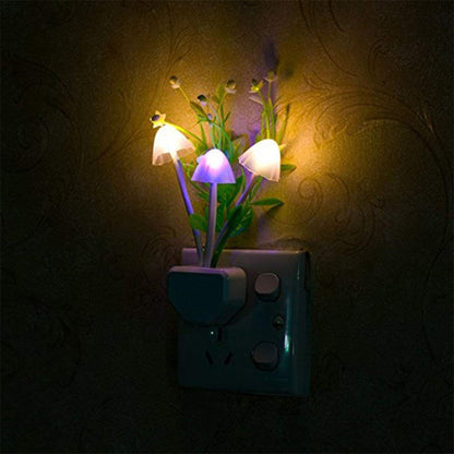 ZEZHOU Smart Sensor Led Night Lights - 2Pack 7 Color Changing Mushroom Nightlight Dusk to Dawn Sensor Auto On/Off, 0.6W Plug-in Wall Dream Bed Lamp, Gift Ideal for Nursery Baby Kids Children Adults
