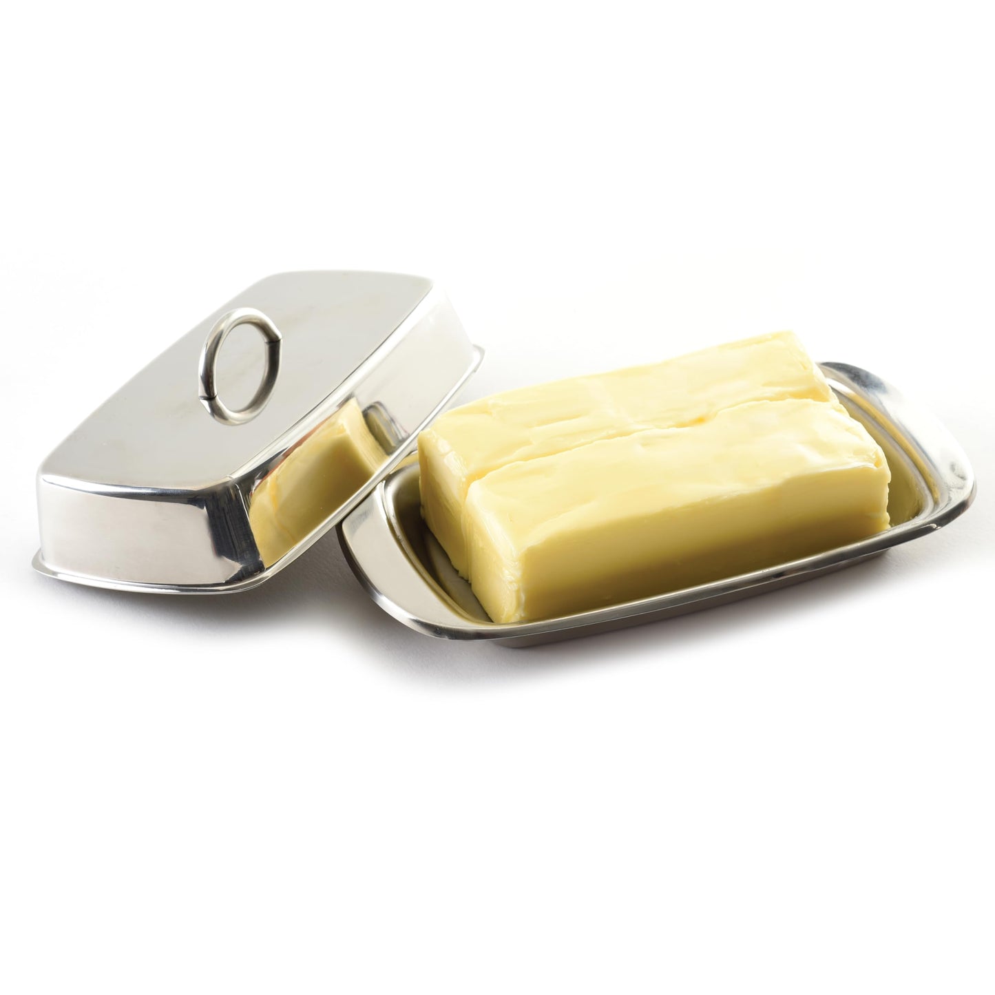 Norpro 282 Stainless Steel Double Covered Butter Dish, Silver