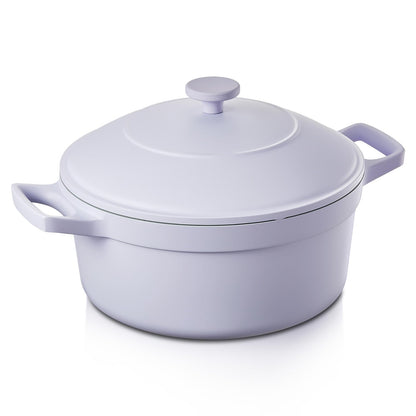 5.7 Quart Nonstick Stock Pot with Lid, BEZIA Ceramic Soup Pot for Family Cooking, Induction Cooking Pot with Smart-Vent Braising, Easy Cleanup, Perfect for Side Dishes, Daily Meals & Camping