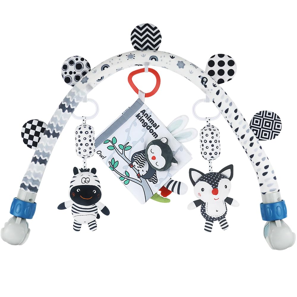 Baby Activity Travel Mobile Arch Toy, Black and White Crib Toys (Animal)