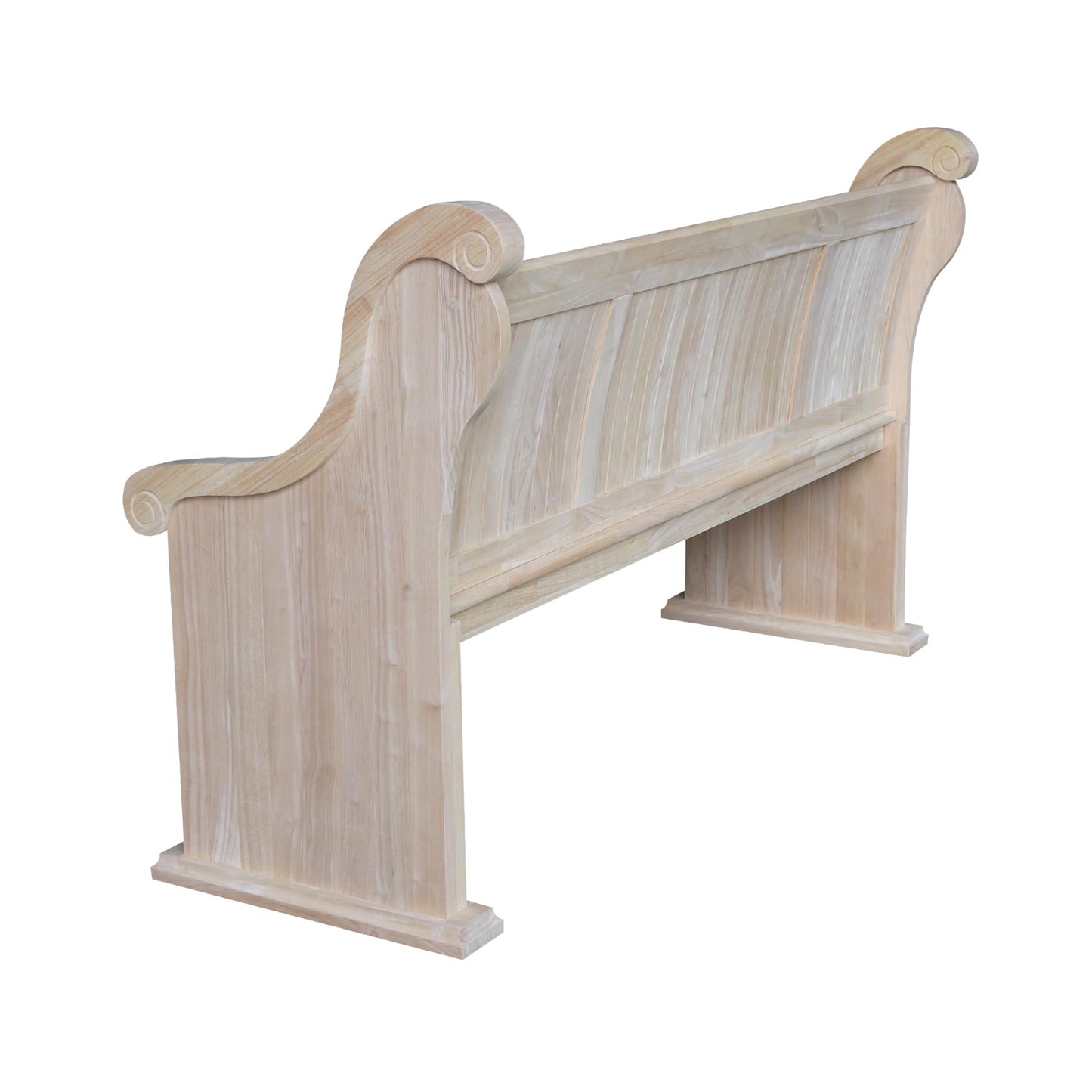 IC International Concepts, Sanctuary Bench, Solid Real Wood, Sturdy Parawood, Entryway/Dining/Living, Spacious Dimensions 58" W x 17.7" D x 18" H, 450 LBS Capacity, Paint/Stain Ready, Unfinished