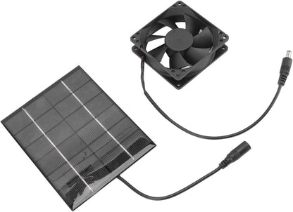 Solar Panel Fan Kit - Mini Solar Powered Exhaust Fan for Greenhouse, Chicken Coops, Sheds, and Windows