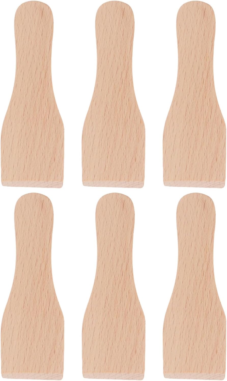 MAGICLULU 6Pcs Small Wood Utensil Spatula, Premium Cooking Wooden Spatula for Pizza Cutting and Cake Spreading