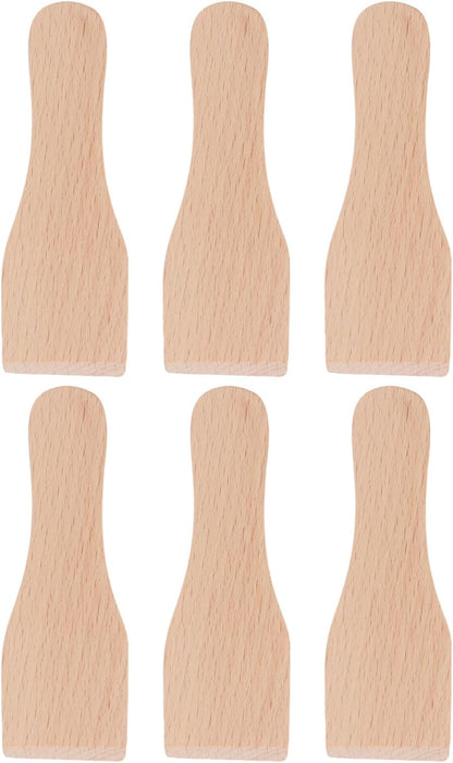 MAGICLULU 6Pcs Small Wood Utensil Spatula, Premium Cooking Wooden Spatula for Pizza Cutting and Cake Spreading