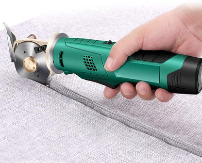 MXBAOHENG Electric Rotary Cutter Cordless Electronic Scissors Rechargeable Cardboard Cutter with Safety Lock, for Cutting Fabric/Paper/Carpet/Leather (2 Batteries)
