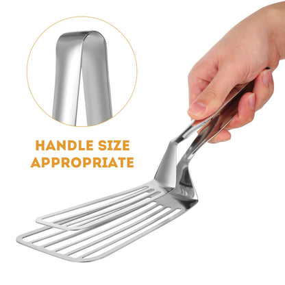 Stainless Steel Spatula Tongs for Cooking Fish Gripper Handy Pizza Clip Slotted Double Spatula Grill Tongs Metal s for Kitchen Use Fish