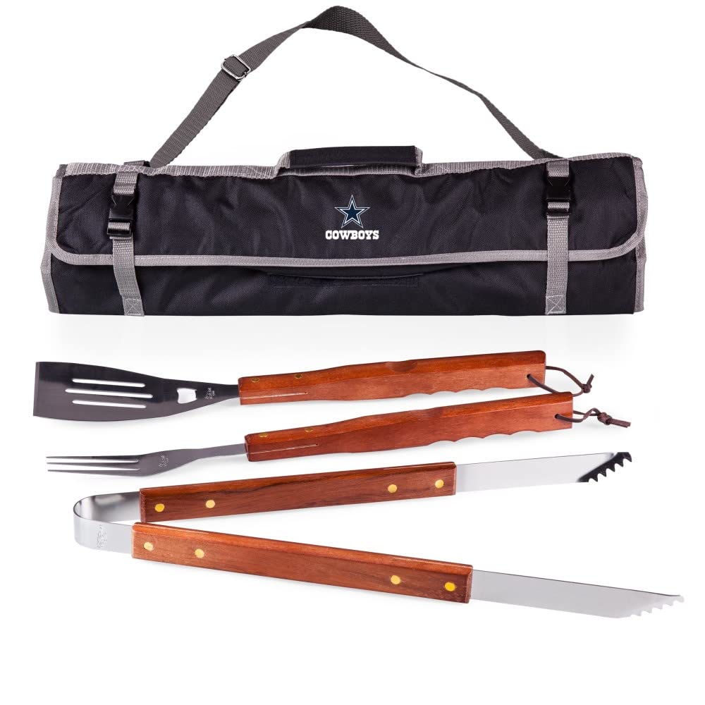 NFL Dallas Cowboys BBQ Tote with Digital Print (3 Piece), One Size, Black
