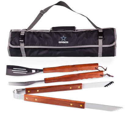 NFL Dallas Cowboys BBQ Tote with Digital Print (3 Piece), One Size, Black