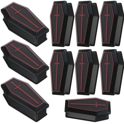 ULDIGI 10pcs Halloween Coffin Box Halloween fake coffin treat boxes with Lid Black Mini Casket for Candy Jewelry Party Favors Kids Spooky Decorations