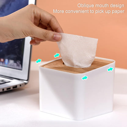 VEAREAR Sturdy Tissue Box Cover for Disposable Paper Facial Tissues, Mini Square Tissue Dispenser Holder for Bathroom
