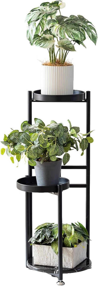3 CHPHI Tier Plant Stand, Tall Metal Shelf Holder for Indoor, Outdoor Display Rack Flower Pot Stand for Corner Living