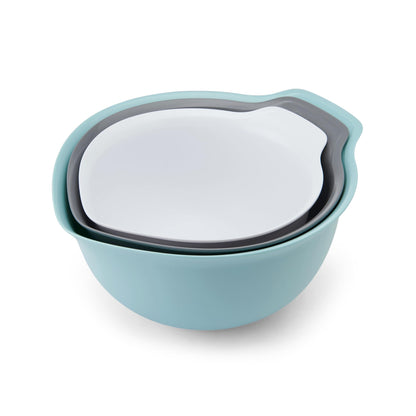 KitchenAid Universal Nesting Plastic Mixing Bowls, Set of 3, 2.5 quart, 3.5 quart, 4.5 quart, Mulitcolored