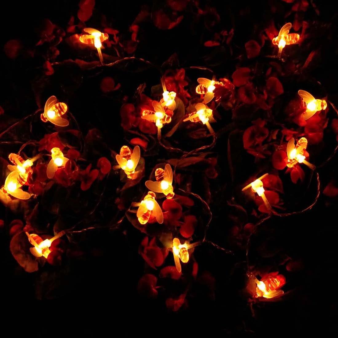 Honeybee Fairy String Lights, 40 LED 14Ft Battery Powered for Party, Wedding, Xmas, and Garden Decoration