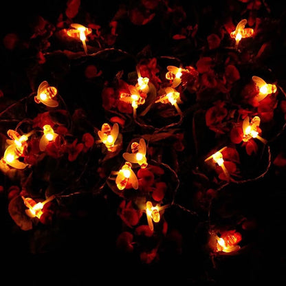 Honeybee Fairy String Lights, 40 LED 14Ft Battery Powered for Party, Wedding, Xmas, and Garden Decoration