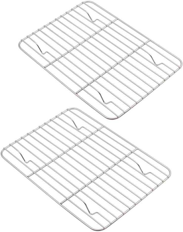 Aspire Cooling Rack 2 Pack | 9" x 7" Stainless Steel Baking Racks for Cooking, Baking, Roasting, Grilling
