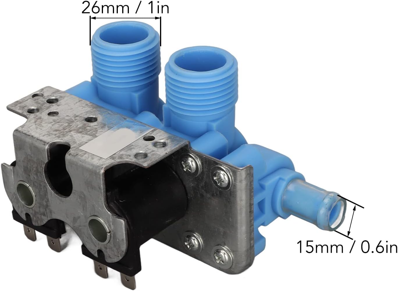 PP Double Head Water Inlet Valve Replacement Accessories for Washing Machine (110-120V)