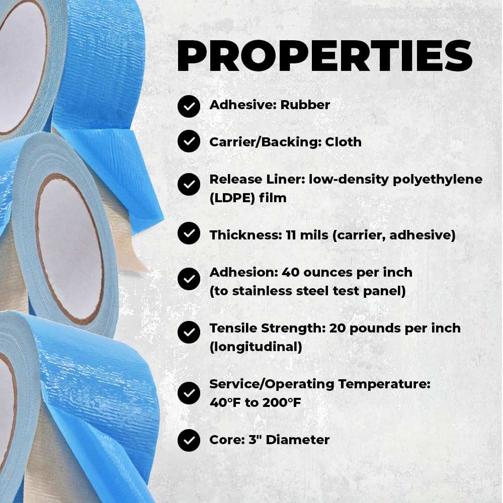 WOD Double Sided Carpet Tape, 2 inch x 25 ft. Heavy-Duty Tack, Residue Free, for Convention & Trade Shows Indoor/Outdoor Rugs DCCT110W