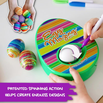 EggMazing Easter Egg Mini Decorator Kit Arts and Crafts Set - Includes Egg Decorating Spinner and 6 Markers - Ages 3 and Up [Packaging May Vary]