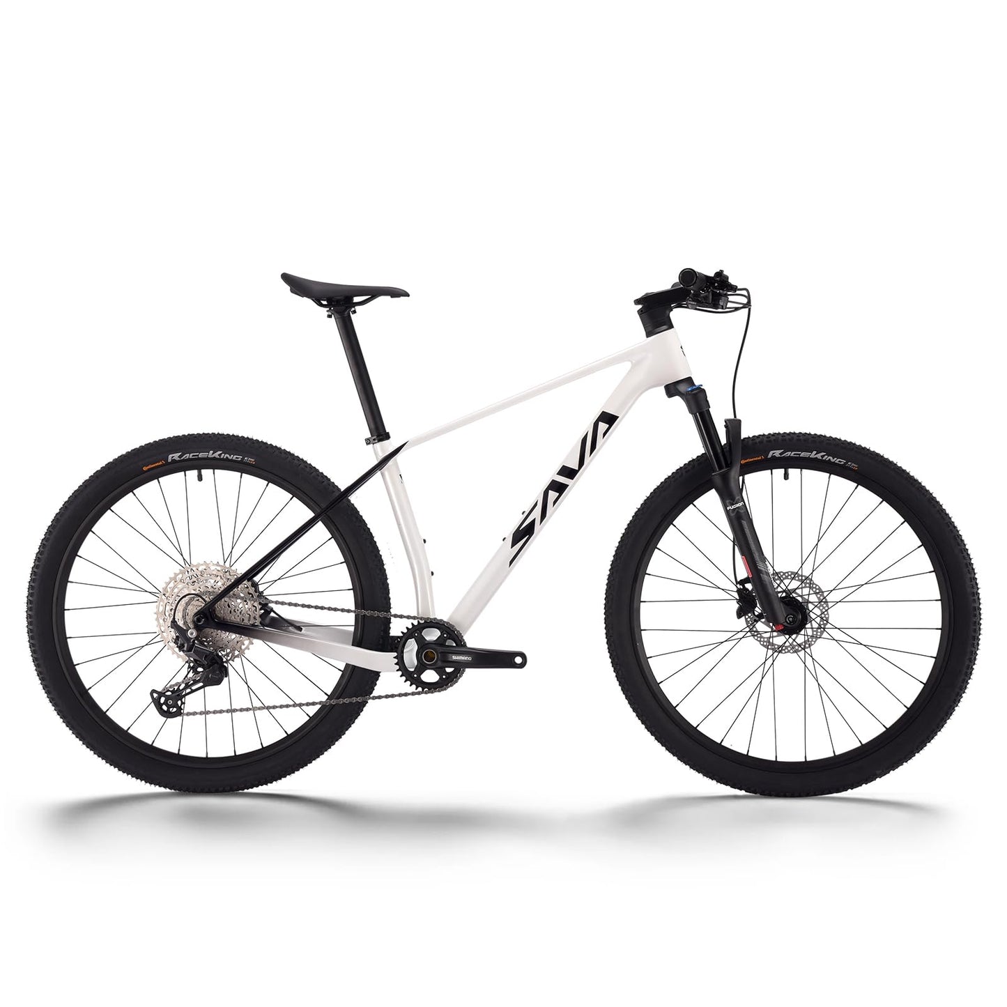 SAVADECK Carbon Fiber Mountain Bike with Shimano Deore M6100 12-Speed, MTB Bicycle with Hydraulic Disc Brakes(White, 27.5 * 15)
