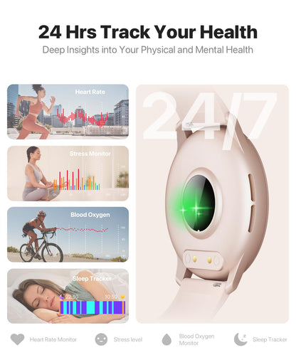 JeeJTek Smart Watch, HD Smartwatch for Men Women (Answer/Make Calls), Fitness Watch with 100+ Sport Modes, IP68 Waterproof/Heart Rate/Sleep Monitor, Activity Trackers for iOS/Android