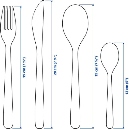 IKEA Mopsig 16 Piece Modern Silverware Cutlery Set, Flatware Set for 4 People, 18/10 Stainless Steel Mirror Polished