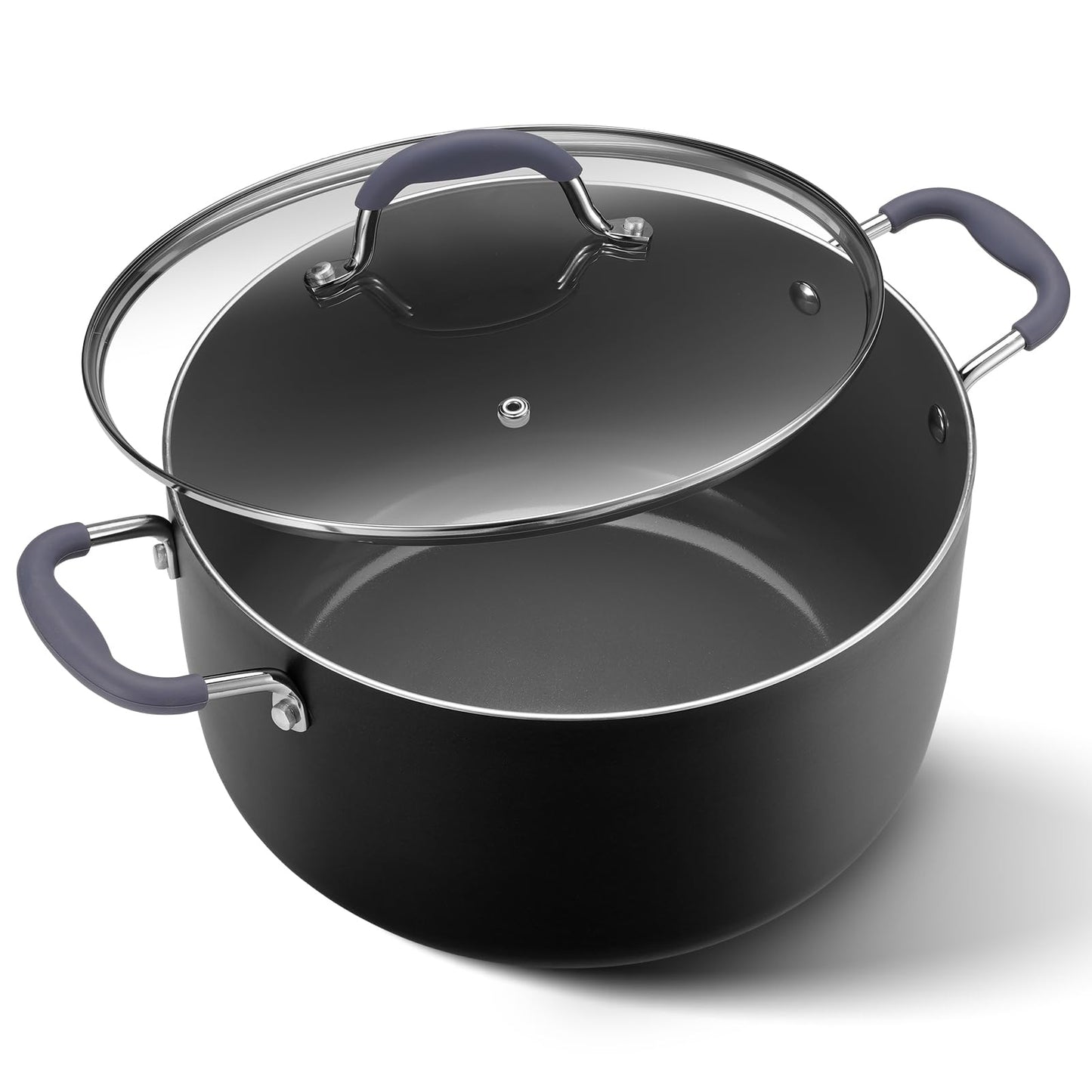 10 Quart Nonstick Stock Pot with Lid, Ceramic Soup Pot with Lid, Induction Cooking Pot with Silicone Handle for All Stoves, Healthy Non-toxic Cooking Pot for Stew/Pasta, PFAS & PFOA Free