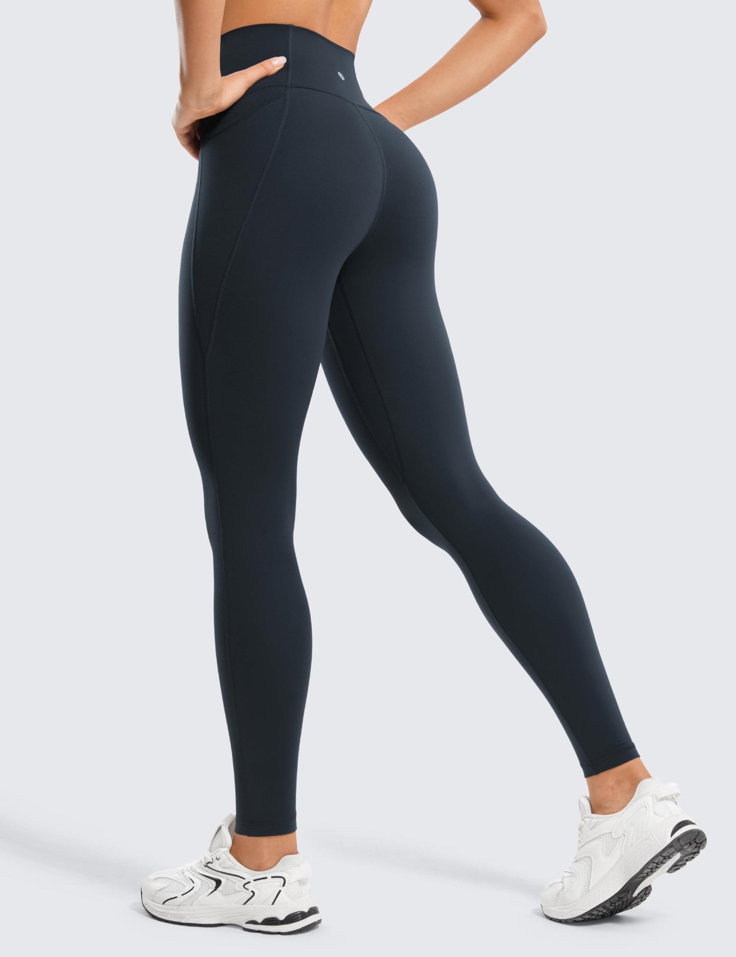 CRZ YOGA Womens Butterluxe Workout Leggings 28 Inches - High Waisted Gym Yoga Pants with Pockets Running Buttery Soft