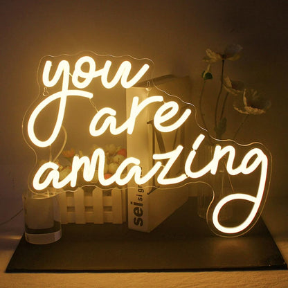 This Must Be The Place Neon Sign Warm White Letter Led Signs for Wall Decor Usb Word Light Up Signs for Bedroom Salon Man Cave Beer Home Bar Wedding Birthday Party Decor Gifts