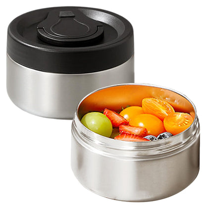 2Pack Thermo for Hot Food, Stackable Insulated Lunch Box - Wide Mouth Vacuum Insulated Stainless Steel Leakproof Bento Box for Office & Outdoor Meals (silver, small)