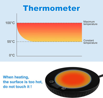 STOBAZA Coffee Mug Warmer for Desk, Electric Cup Warmer with 3 Temp Settings, Auto Shut Off, Milk Tea Warmer Plate