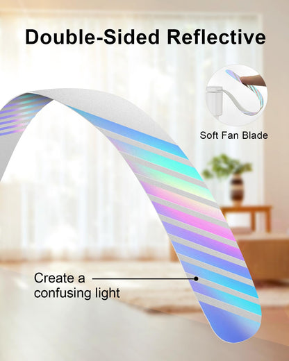 Edvision 4 Pack Food Table Fan, 2000mAh USB Powered Rechargeable Food Fan, Portable Fan with Flexible Goose-Neck and Soft Blades for BBQ, Patio, Party (White)